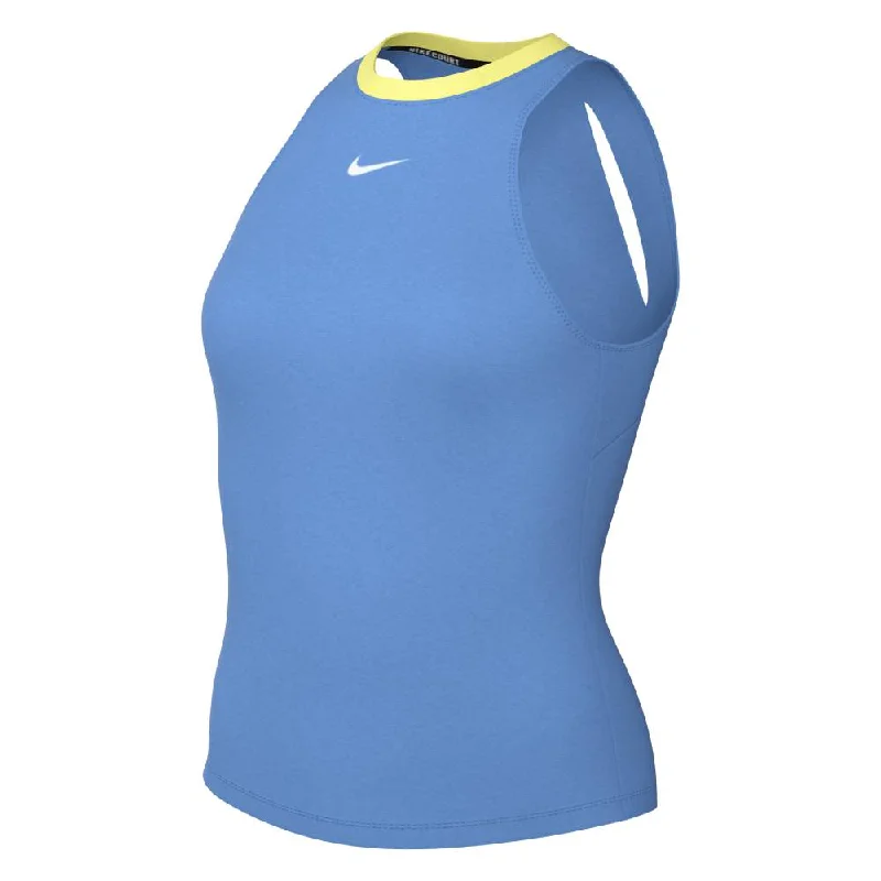 Nike Women's Dri-FIT Advantage Tank Top (Blue/Yellow) layering tank top