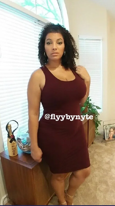 Plus Size Tank Mini in Plum scoop neck tank