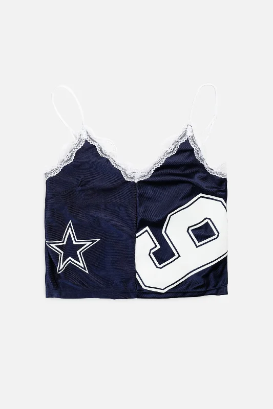 Rework Dallas Cowboys NFL Lace Tank - S ivory tank top