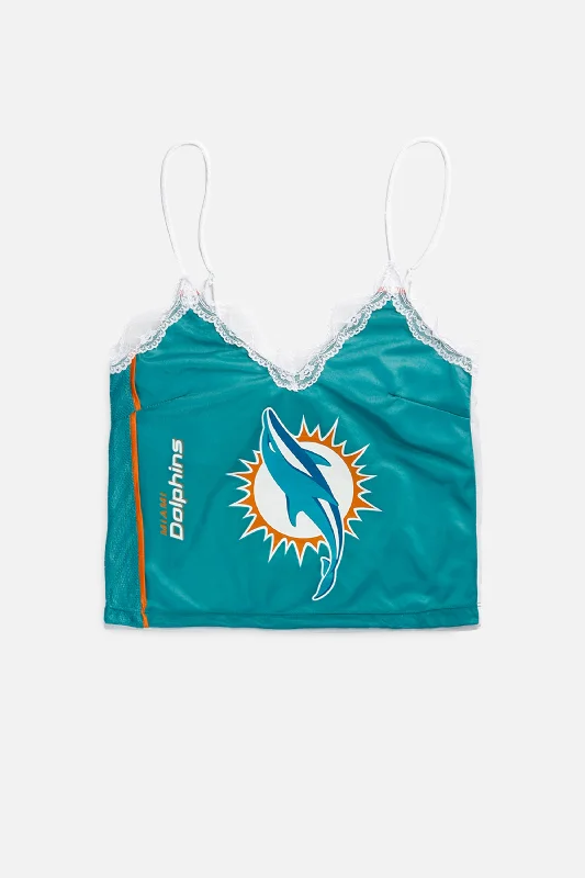 Rework Miami Dolphins NFL Lace Tank - XS coral tank top