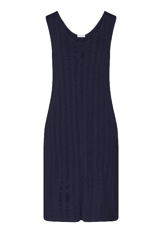 Simone Organic Cotton Tank Nightgown | Deep Navy 74905-1610 one shoulder tank