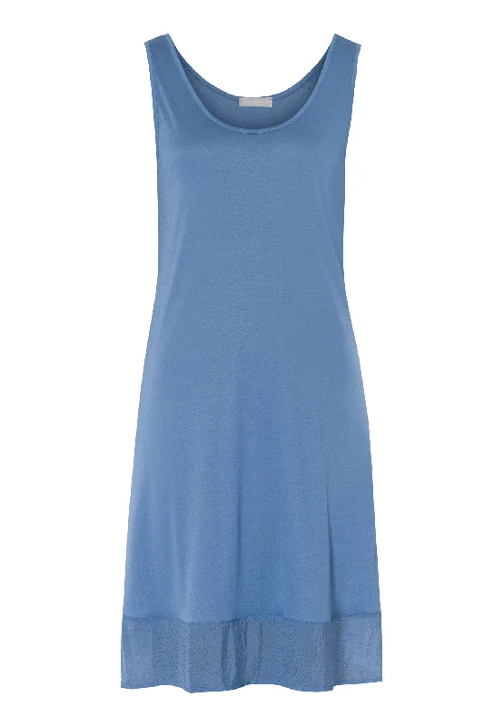 Audrey TENCEL™ and Silk Tank Nightgown | Dusty Blue 74916-2515 high neck tank