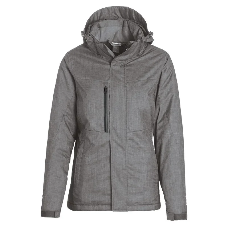 Landway Women's Heather Grey Odyssey Thermal Parka Elegant Double-Breasted Parka