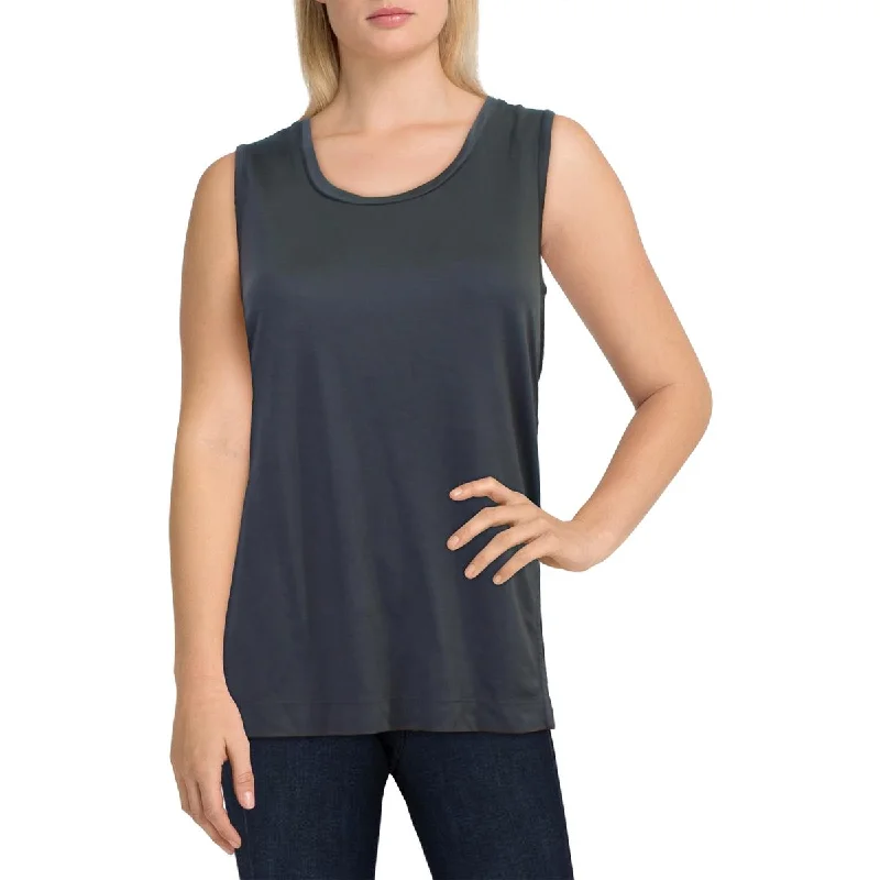 B New York Womens Scoop Neck Side Slit Tank Top yoga tank top