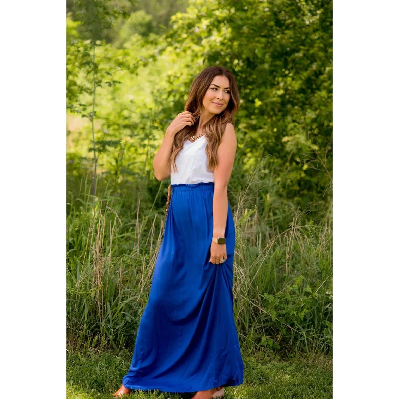 Cinch Waisted Colored Bottom Tank Maxi tie dye tank