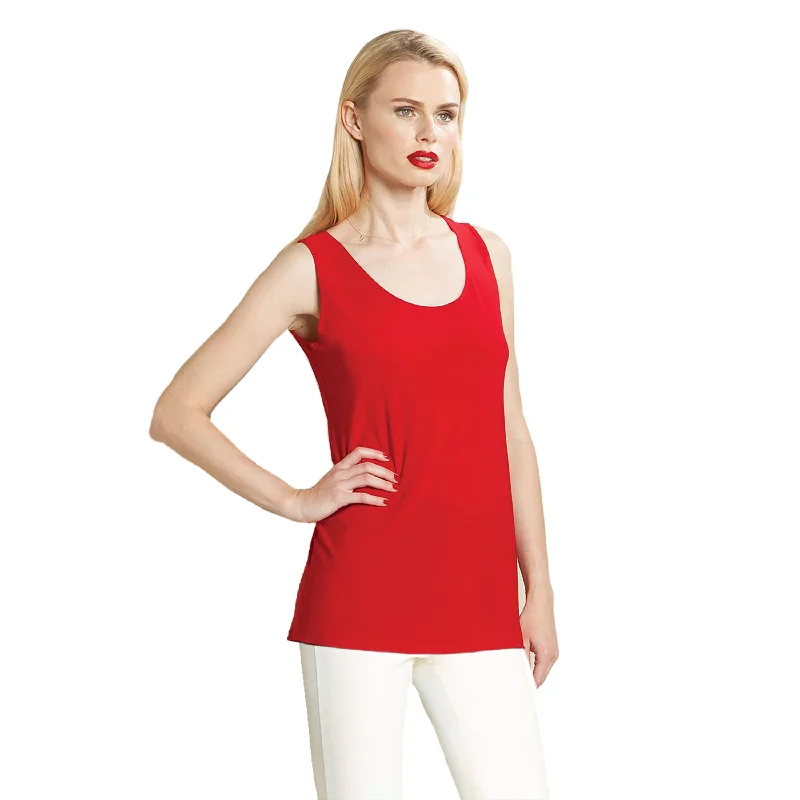 Clara Sunwoo Mid-Length "Extender" Tank in Red - TK73-RED - Size XS Only! mesh tank top