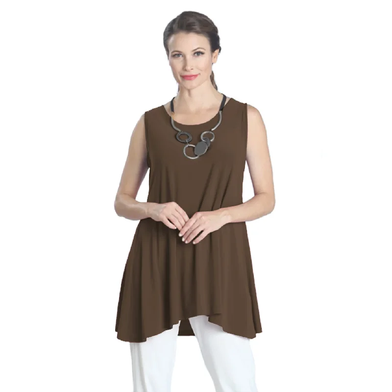 IC Collection Extender Length Tank in Brown - 6822T-BRN charcoal tank top