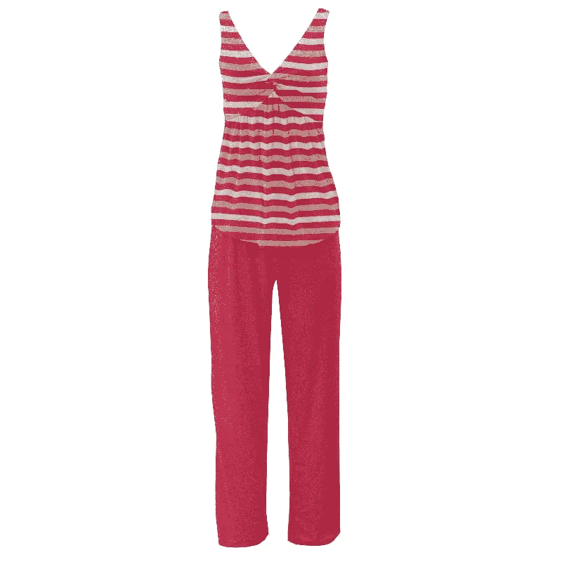 KicKee Pants First Day of School Women's Print Twist Tank and Pajama Pants Set in Hopscotch Stripe essential tank top