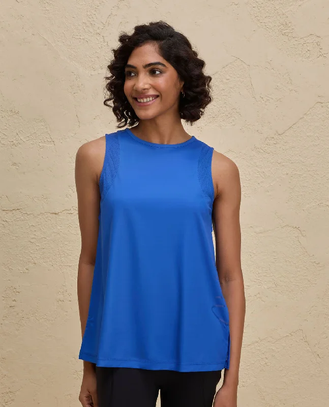 Nykd By Nykaa Quick Dry Stylised Tank Top  Longline -NYK034-Bright Blue bright tank top