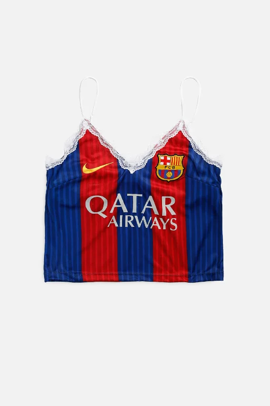 Rework Barcelona Soccer Lace Tank - S ribbed tank top