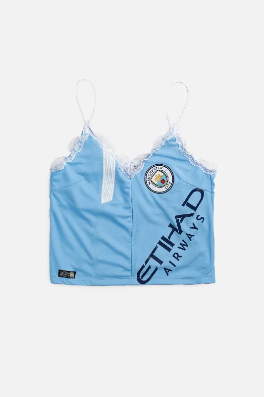 Rework Manchester City Soccer Lace Tank - M crew neck tank