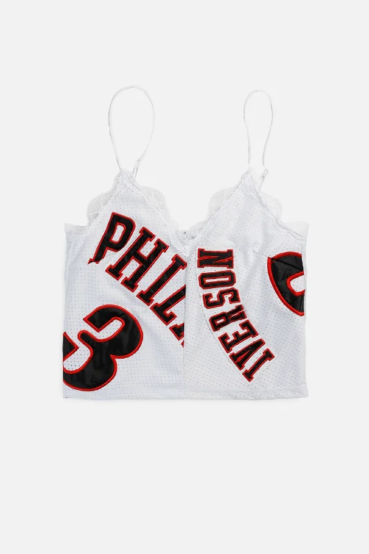 Rework Philadelphia 76ers NBA Lace Tank - L cherry red tank