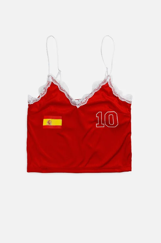 Rework Spain Soccer Lace Tank - S flowy tank top