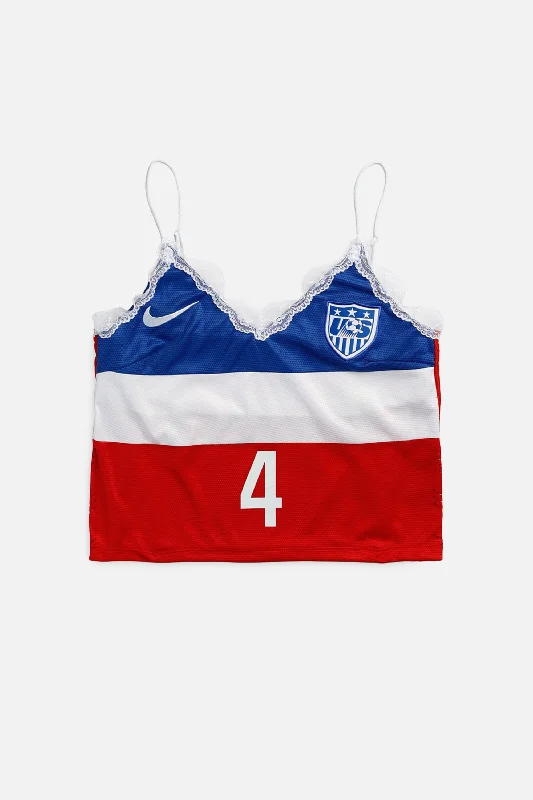 Rework USA Soccer Lace Tank - L spandex blend tank