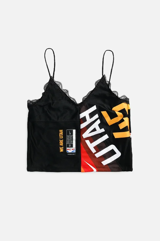 Rework Utah Jazz NBA Lace Tank - L bronze tank top