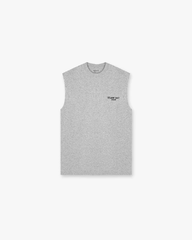 Team 247 Oversized Tank - Ash Grey black tank top