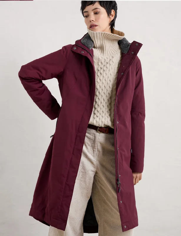 Maroon winter parka uk 8 Padded Snowproof Parka Coat