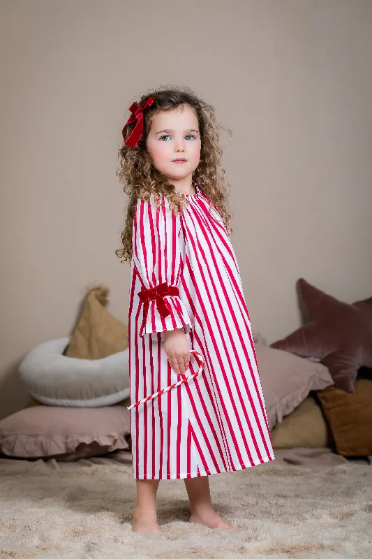 ALEXANDRA - GIRLS NIGHTDRESS IN RED STRIPES Tunics Formal black