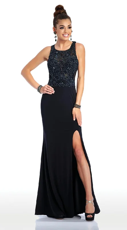 Clarisse - 3498SC Beaded Lace Cutout Racerback Evening Dress Tunics Bestseller popular