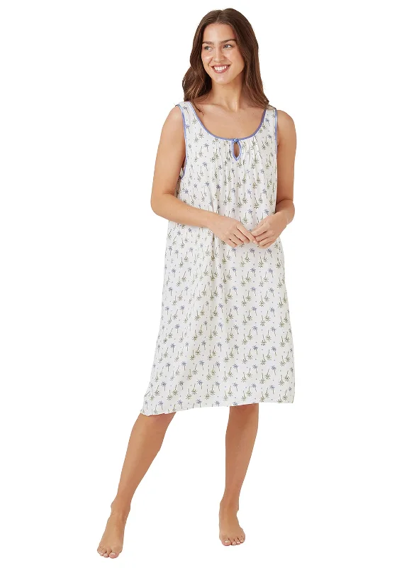 Indigo Sky Palm Island Sleeveless Nightdress, Blue Tunics Timeless classic