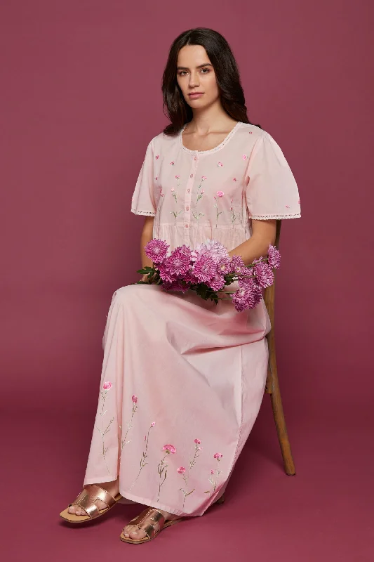 Nightdress Elodia Pink Tunics Bridal satin