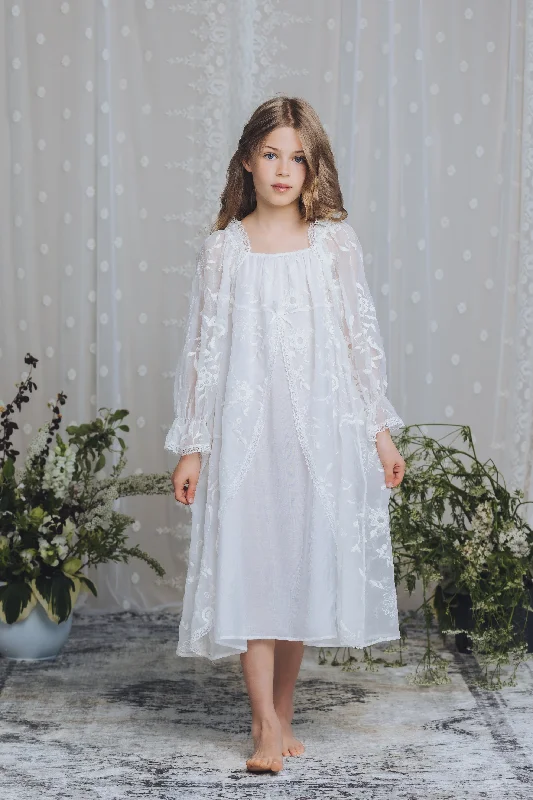 PENELOPE - GIRLS SILK NIGHTDRESS WHITE Tunics Occasion special