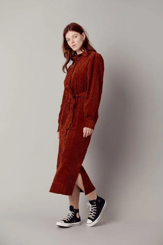 Reina Cotton Cord Dress Chestnut Tunics Review highly