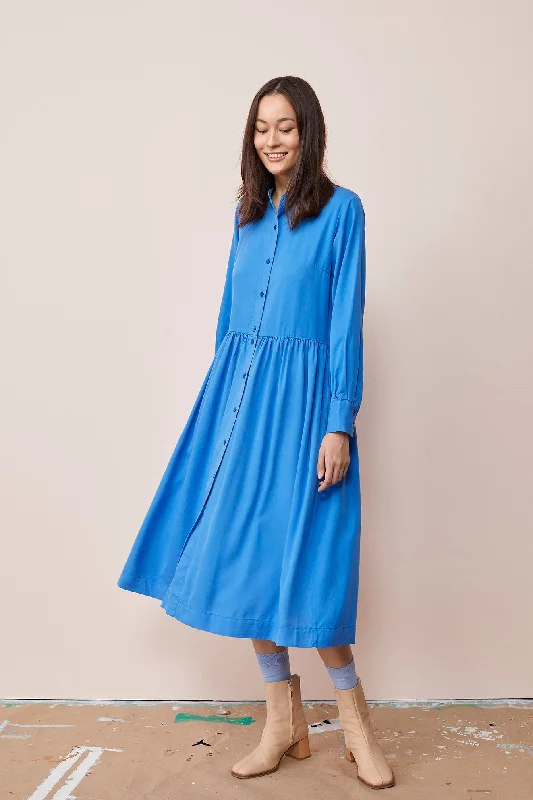 Ruffle Dress True Blue Tunics Chic fashionable