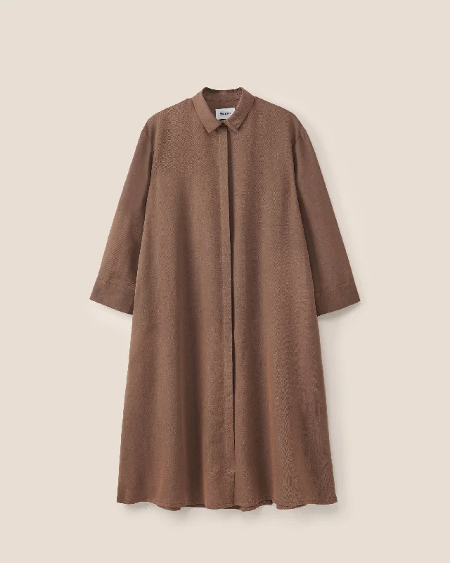 Binta Dress Supernevis Brown Tunics Fall fleece