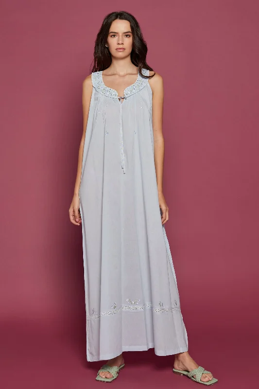 Shimmer Dream Blue Nightdress Tunics Satin smooth